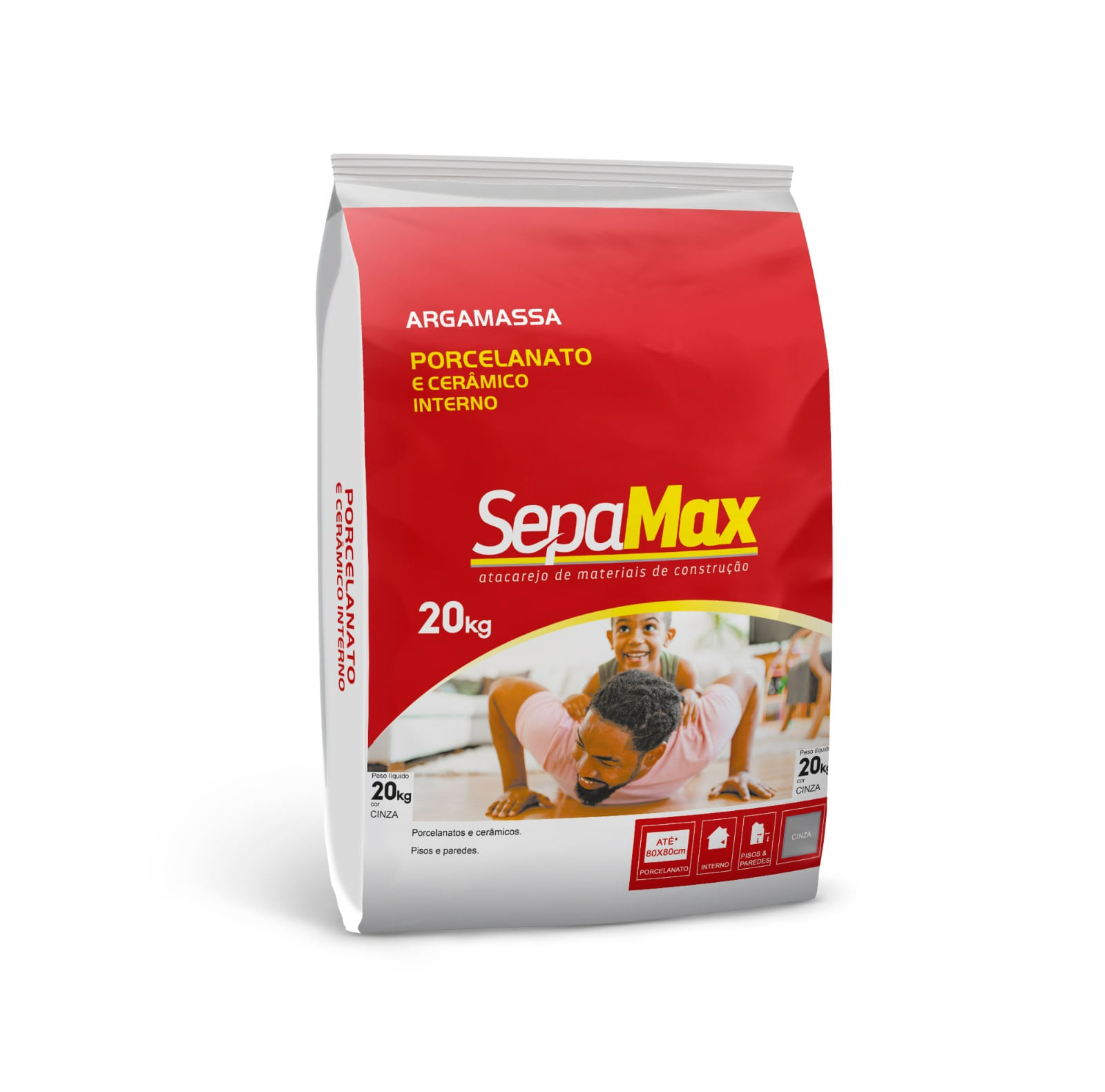 Sepamax Argamassa Porcelanato Interno Cinza 20KG