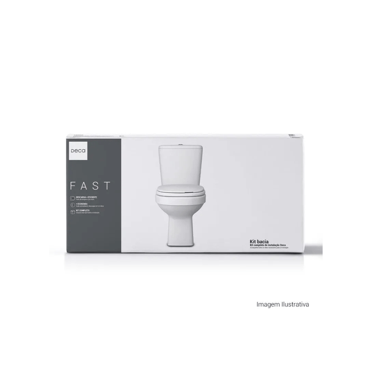 KIT BACIA C/CAIXA ACOPLADA FAST BRANCO DECA - lojasepa
